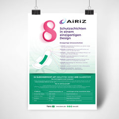 Airiz Damenbinden- Flyer DIN A3 (29,7 cm x 42,0 cm), einseitig bedruckt - gewofit